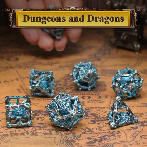 Miniatura 2 de Juego de dados de bala, dados de metal DND, dados de pistola ZHOORQI D6, regalos para D y D, juegos de rol (7 - plata de sangre)