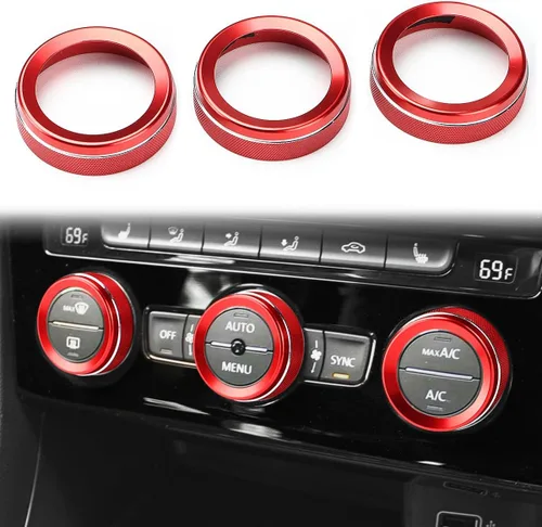 Miniatura 11 de Auovo Fundas para perilla de radio compatibles con accesorios Volkswagen VW, Tiguan Taos, Jetta, Atlas, Arteon, golf, aleación de aluminio, cubierta