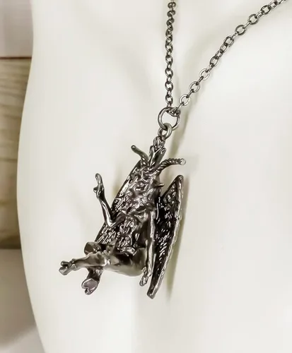 Miniatura 5 de Collar de satán con colgante de cabra sabática de Mendes con pentagrama y peltre de Ebros accesorio de cadena joya oculta de las brujas del diablo