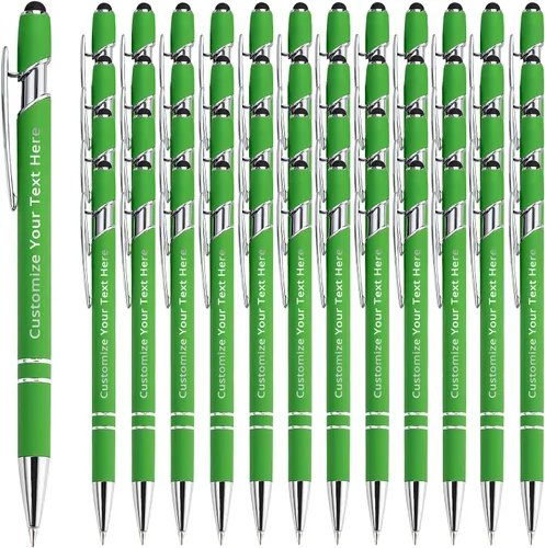 Miniatura 85 de Aolun 108 bolígrafos personalizados al por mayor con stylus grabado, bolígrafos personalizados, metal suave al tacto, grabado de nombre, logotipo