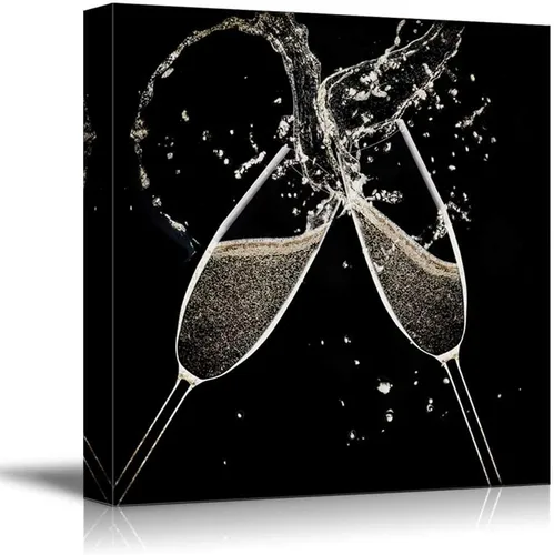 Miniatura 22 de wall26 - Lienzo decorativo cuadrado para pared, copas de vino con botella de vino y uvas, impresión giclée, arte moderno para el hogar, listo