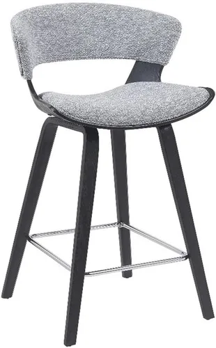 Miniatura 8 de Armen Living Jagger Modern Taburete de bar de 26 pulgadas de altura de mostrador con piel sintética crema y reposapiés recubierto de polvo negro