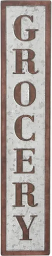 Miniatura 8 de Deco 79 59450 - Letrero de pared de hierro envejecido, 36 x 7 pulgadas, gris/marrón