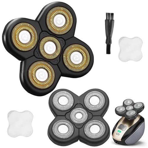 Miniatura 10 de 3 piezas universales de 5 cuchillas compatibles con la afeitadora Freedom Gold, cabezales de repuesto para afeitadora de cabeza