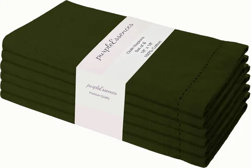 Miniatura 19 de PurpleEssences Juego de 6 servilletas de tela de vainica, 100% algodón, suaves, duraderas, lavables, ideales para bodas, Navidad, vacaciones