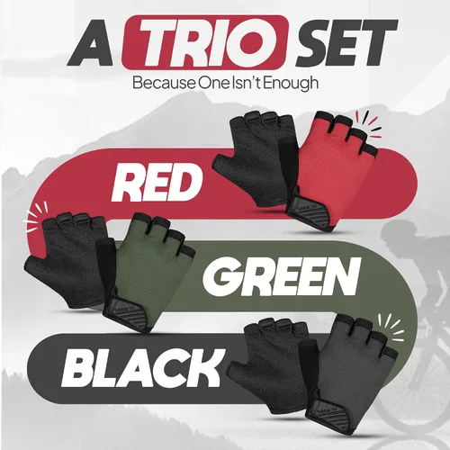 Miniatura 6 de 3 pares de guantes de ciclismo para niños, guantes de ciclismo antideslizantes sin dedos para niños y niñas Guantes de moto para niños