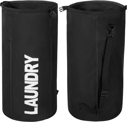 WOWLIVE Bolsa de lavandería plegable extra grande, cesta plegable para ropa sucia, cesta impermeable para dormitorio (negro)