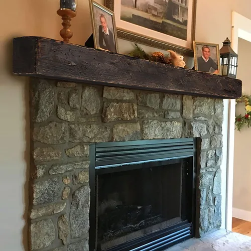 Miniatura 3 de Rustic Floating Fireplace Mantel (Pick your size and color)