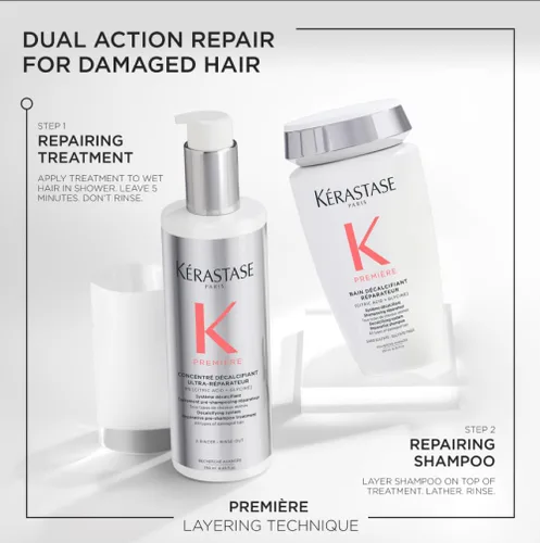 Miniatura 6 de Kerastase Premiere Champú Reparador de Cabello Sin Sulfato - Para todo tipo de cabello dañado, fortalece y suaviza, con ácido cítrico, elimina