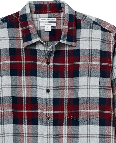 Miniatura 59 de Amazon Essentials Camisas de franela de manga larga para hombre, corte ajustado, a cuadros con botones