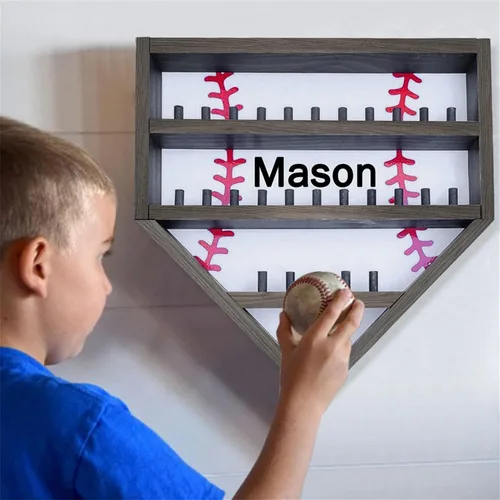 Miniatura 2 de Expositor de béisbol con nombre personalizado, soporte de almacenamiento de softbol, soportes de béisbol para la colección de papá, anillos