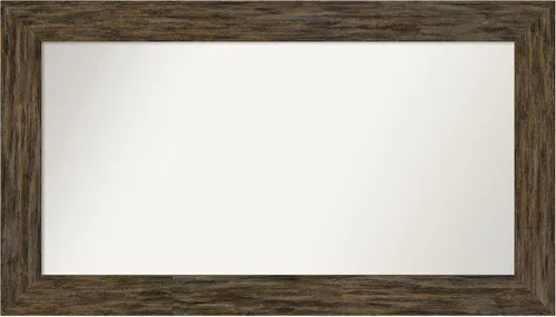 Miniatura 26 de Amanti Art Espejo personalizado, espejo de baño marrón Fencepost, espejo de pared o espejo de tocador de baño sobre el fregadero (27 x 27 pulgadas)
