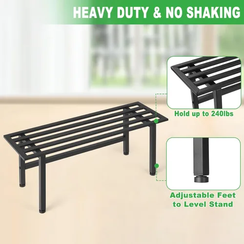 Miniatura 3 de Dipion Paquete de 2 soportes de metal para plantas al aire libre, estantes para plantas de interior, 1 nivel resistentes para múltiples plantas, 26