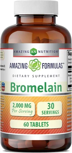 Miniatura 6 de Amazing Formulas Bromelain 2000 mg por porción, suplemento de tabletas, sin OMG, sin gluten, fabricado en Estados Unidos (1 paquete, 120 unidades)