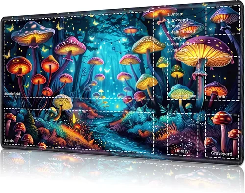Miniatura 40 de Tapete de juego para MTG Card Playmat con zona, tapete de juego para MTG TCG de 24 x 14 pulgadas, tapete de juego antideslizante para tablero