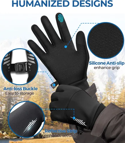 Miniatura 5 de Rivmount - Guantes de invierno resistentes al agua con pantalla táctil, guantes térmicos cálidos para hombres y mujeres, adecuados para climas
