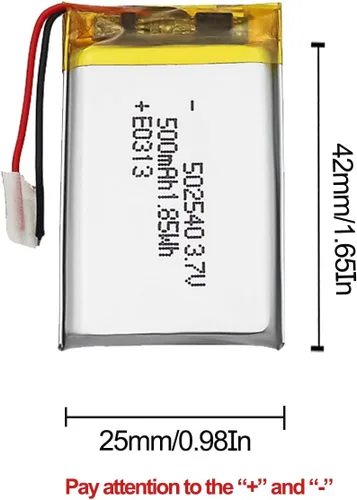 Miniatura 5 de Batería de repuesto recargable NI-MH de 3.7V 500mAh 502540 para coches de juguete, drones, accesorios de batería de instrumentos de belleza