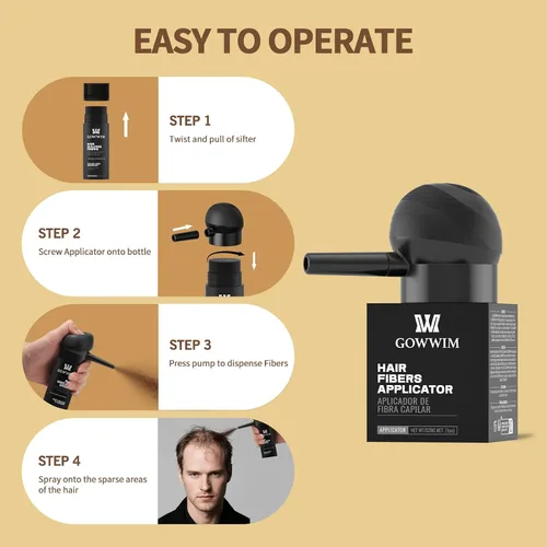 Miniatura 8 de Gowwim Aplicador de fibra capilar: distribuye fácilmente las fibras de manera uniforme, cubre y mezcla raíces 0.42 oz/0.88 oz