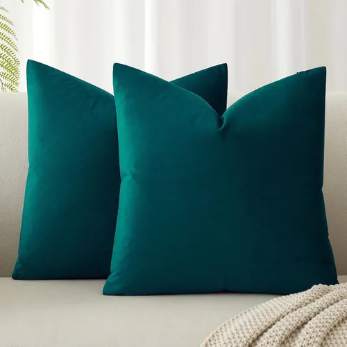Miniatura 74 de Juspurbet - Juego de 2 fundas decorativas de terciopelo para cojines, fundas suaves para sofá, cama o sillón con cremallera oculta, para sala