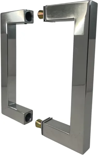 Miniatura 5 de Manija de puerta de ducha – Puertas de cristal de ducha de alta calidad – Manija de puerta de vidrio de acero inoxidable – Diseño duradero y Cromado