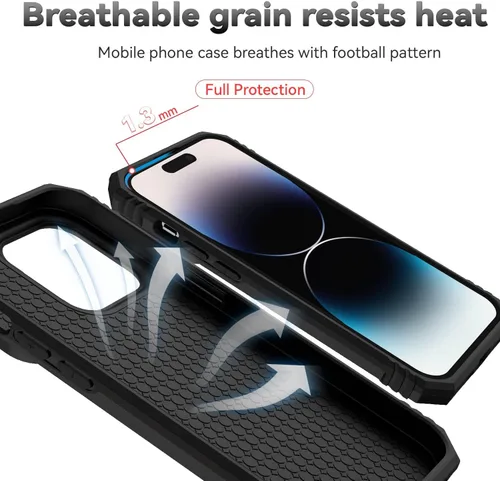 Miniatura 8 de Funda magnética compatible con iPhone 14 Pro de 6.1 pulgadas, funda magnética para iPhone 14 Pro con cubierta de cámara y soporte de grado militar