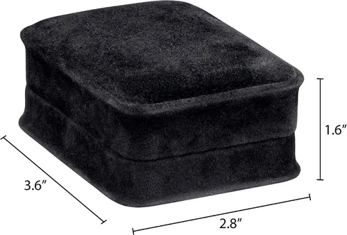 Miniatura 8 de Caja de pendientes de terciopelo negro, paquete de 2, gamuza de lujo rica, elegante estuche de aretes de diamante, con interior de terciopelo negro