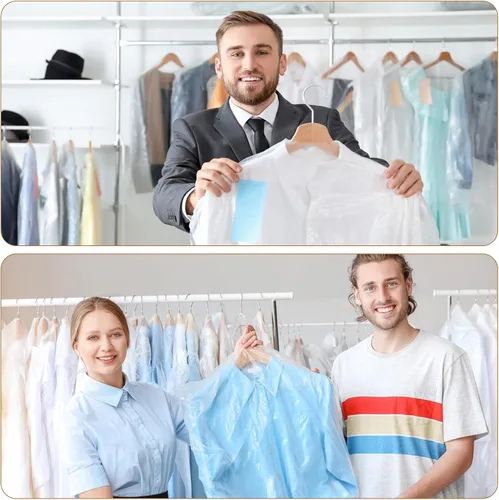 Miniatura 6 de Bolsas de ropa para colgar ropa, 90 bolsas de limpieza en seco, bolsas de limpieza en seco de plástico transparente de 35.4 pulgadas, cubierta