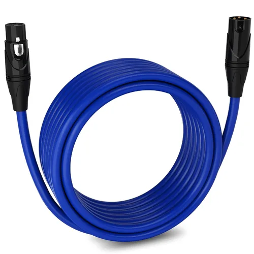 Miniatura 147 de LyxPro Cable de micrófono XLR hembra a macho de ángulo recto de 3 pines de 1.5 pies para altavoces amplificados, interfaz de audio, rendimiento
