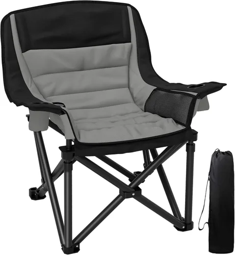 Miniatura 13 de Outsunny Double Camping Chair for Adults, Padded Folding Camp Chair for 2 Person with Armrest, Wine Glass Holder, Cup Holder, Carry Bag for Outdoor