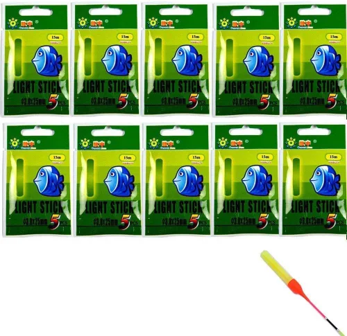 Miniatura 10 de QualyQualy Varillas incandescentes de pesca para bobbers de 1, 1.5, 2, 3 pulgadas, luces de alarma de campana de pescar, luces de alarma Bobber, kit
