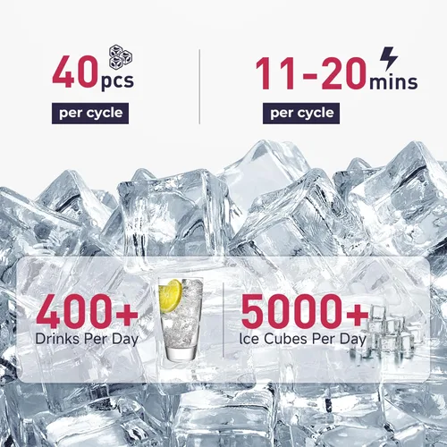 ICYGLEE Máquina comercial para hacer hielo debajo del mostrador, 80 libras/día con almacenamiento de 24 libras, limpieza automática, temporizador de