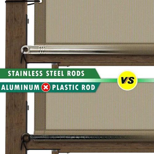 Miniatura 4 de ColourTree Cubierta de Repuesto para Toldo de Sombra de Pérgola Marrón, 8 pies de ancho x 16 pies de largo, Tela de Grado Comercial de 260 GSM