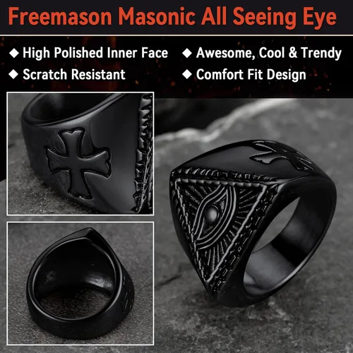 Miniatura 4 de FaithHeart Anillo de ojo de Dios para hombres y mujeres, acero inoxidable, chapado en oro de 18 quilates, anillos personalizados, Acero inoxidable