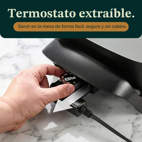 Miniatura 2 de Elite Gourmet EG808 - Sartén eléctrica antiadherente de 8 x 8 pulgadas, apta para lavavajillas con tapa ventilada de vidrio templado, calentamiento