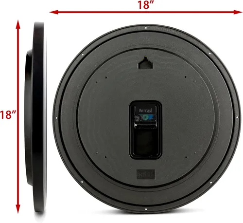 Miniatura 7 de Bernhard Products - Reloj de cuarzo de pared negro, silencioso, sin tictac, redondo, extragrande de 18 pulgadas, a pilas y fácil de leer