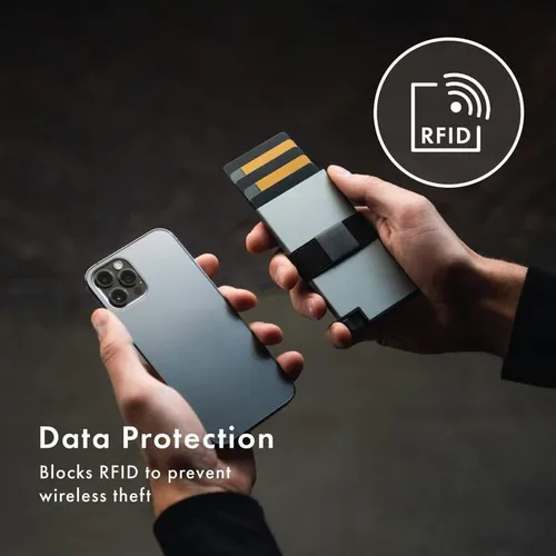 Miniatura 4 de Ekster Tarjetero de aluminio Cartera minimalista delgada de 02 pulgadas con placa trasera expandible Capa de bloqueo RFID para protección de datos