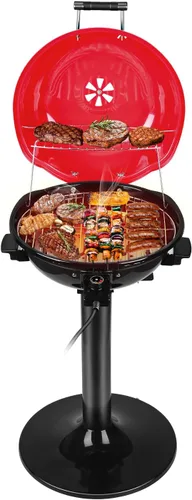 Techwood - Parrilla eléctrica para barbacoa de 15 porciones para interiores y exteriores, diseño de doble capa, parrilla portátil extraíble de 1600W