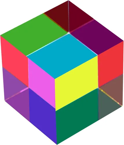 Cubo de Color Óptico Original (40mm) - Mezcla de Colores Sustractivos Cian, Magenta y Amarillo - El Fascinante Objeto Sensorial para Niños,