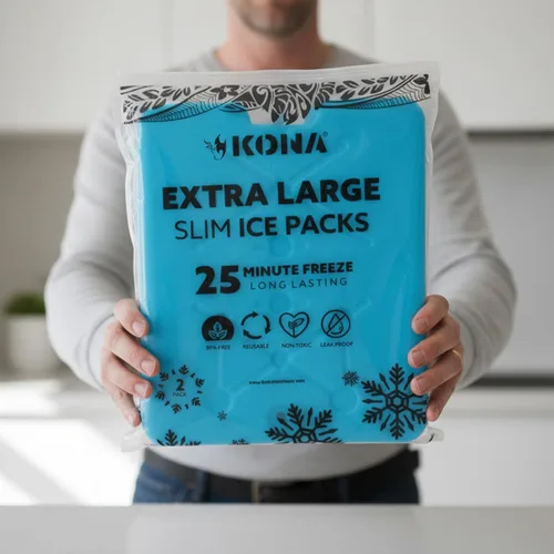 Miniatura 9 de Kona - Paquetes refrigerantes, no requieren hielo, reutilizables, de larga duración (-5C), grandes y delgados, se congelan en 25 minutos.