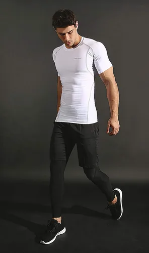 Miniatura 3 de Devops - Camisetas de compresión para hombre (2 3 unidades), manga corta, camiseta base para entrenamiento