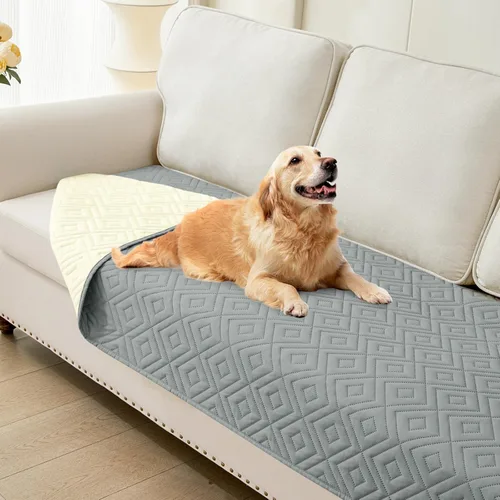 Miniatura 12 de hyha Manta impermeable para perro, manta suave para cama de perro, manta para mascotas, funda de sofá impermeable lavable para perros, fundas Gris