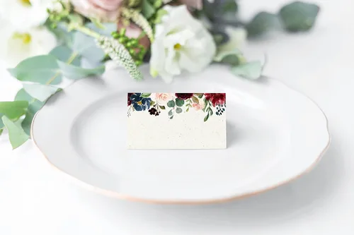 Miniatura 2 de Tarjetas de lugar rústicas burdeos, paquete de 100, tarjetas de asientos de boda, tarjetas de acompañantes, 2.5 x 3 pulgadas, puntuadas y listas