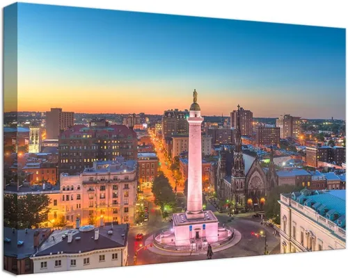 Miniatura 33 de Myrtle Beach - Arte de pared con diseño de horizonte de la ciudad de Carolina del Sur, Estados Unidos, para oficina, sala de estar, dormitorio