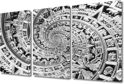 Miniatura 55 de Arte de pared de 3 piezas, pintura en lienzo del Día de los Muertos, Bailarín azteca, impresión sobre lienzo, festival mexicano, obra de arte