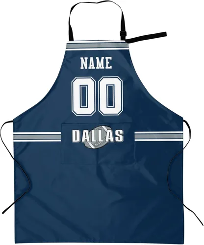 Miniatura 17 de Delantal con bolsillos, nombre personalizado y número, regalos personalizados para hombres y mujeres fanáticos del fútbol