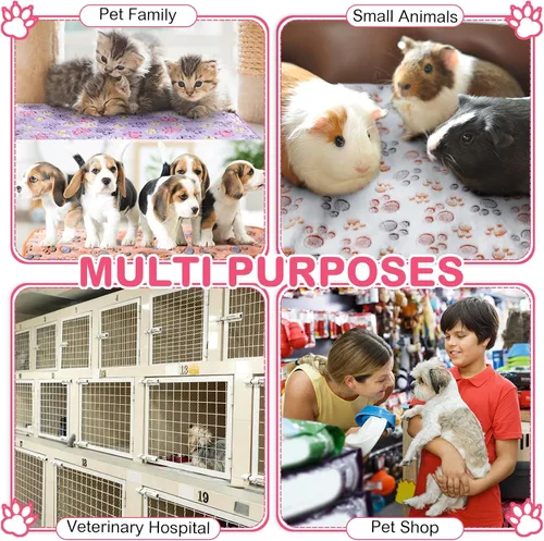 Miniatura 5 de Newwiee 20 Piezas Manta de Vellón Impermeable para Mascotas Pequeñas Lavable a Granel Ropa de Cama para Jaula de Animales Pequeños Cobaya Cachorro