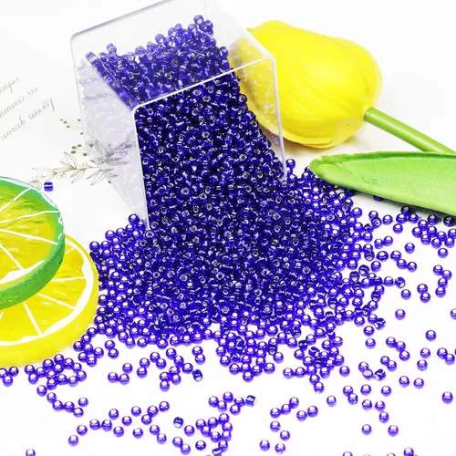 Miniatura 45 de Cuentas de semillas doradas transparentes de 4 mm al por mayor para hacer joyas, 110 gramos, aproximadamente 1600 piezas, cuentas de vidrio 6/0