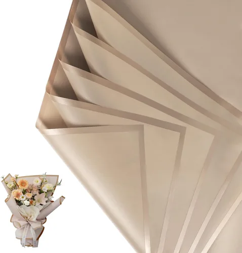 Miniatura 30 de NESCCI Papel de regalo de flores de 20 hojas, papel de regalo de ramo floral impermeable, suministros de floristería, papel de embalaje para boda