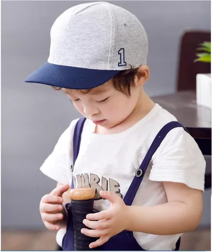Miniatura 2 de Gorra de béisbol para bebé, con visera de sol bordada número 1 (0.0ft-4T)