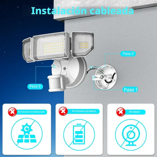 Miniatura 2 de Abovizo Luces de seguridad LED de 85 W con sensor de movimiento para exteriores, 8500 lm de atardecer al amanecer, IP65 impermeable, 6500 K, luz